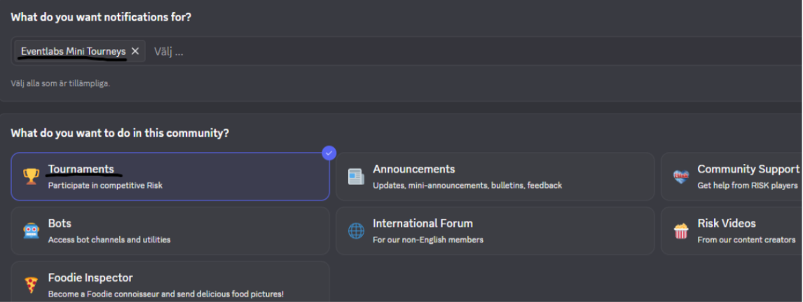 Select your own roles in Discord server